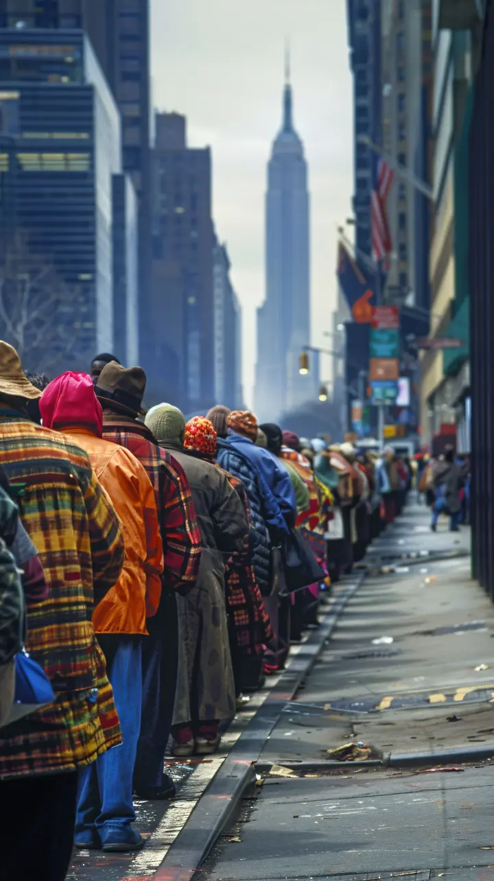 Africa immigrants lining up 