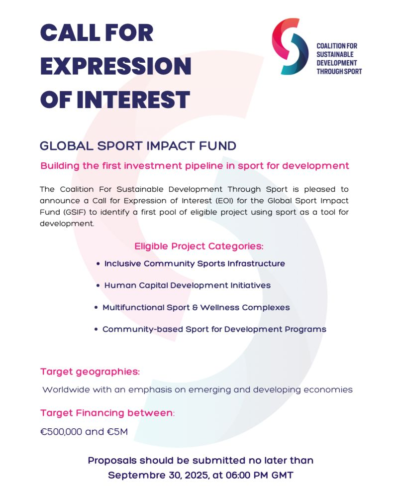 Call for Expression of Interest: Harness the Power of Sport for Sustainable Development 