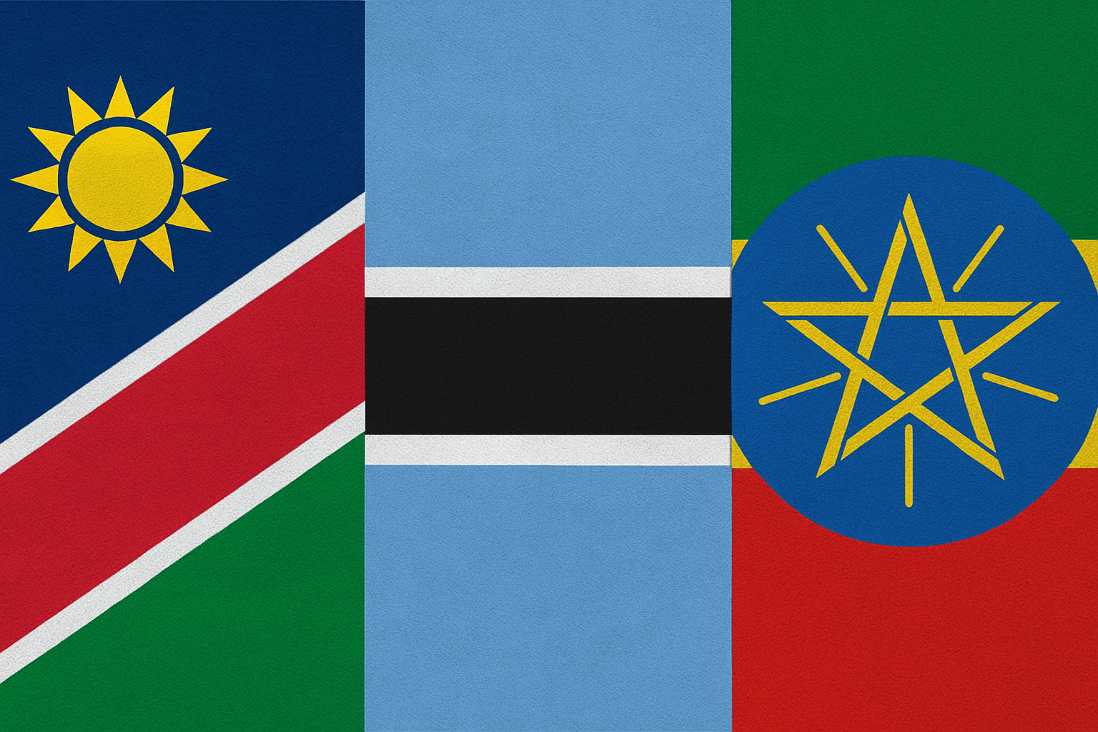 Namibia, Botswana, Ethiopia